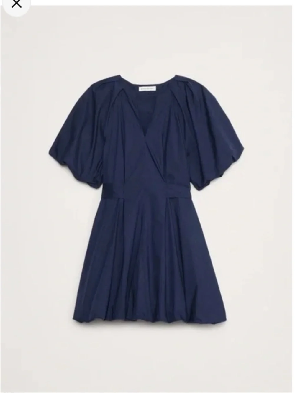 Banana Republic Navy Poplin Puff-Sleeve Mini Dress Sz Medium - Picture 4 of 10